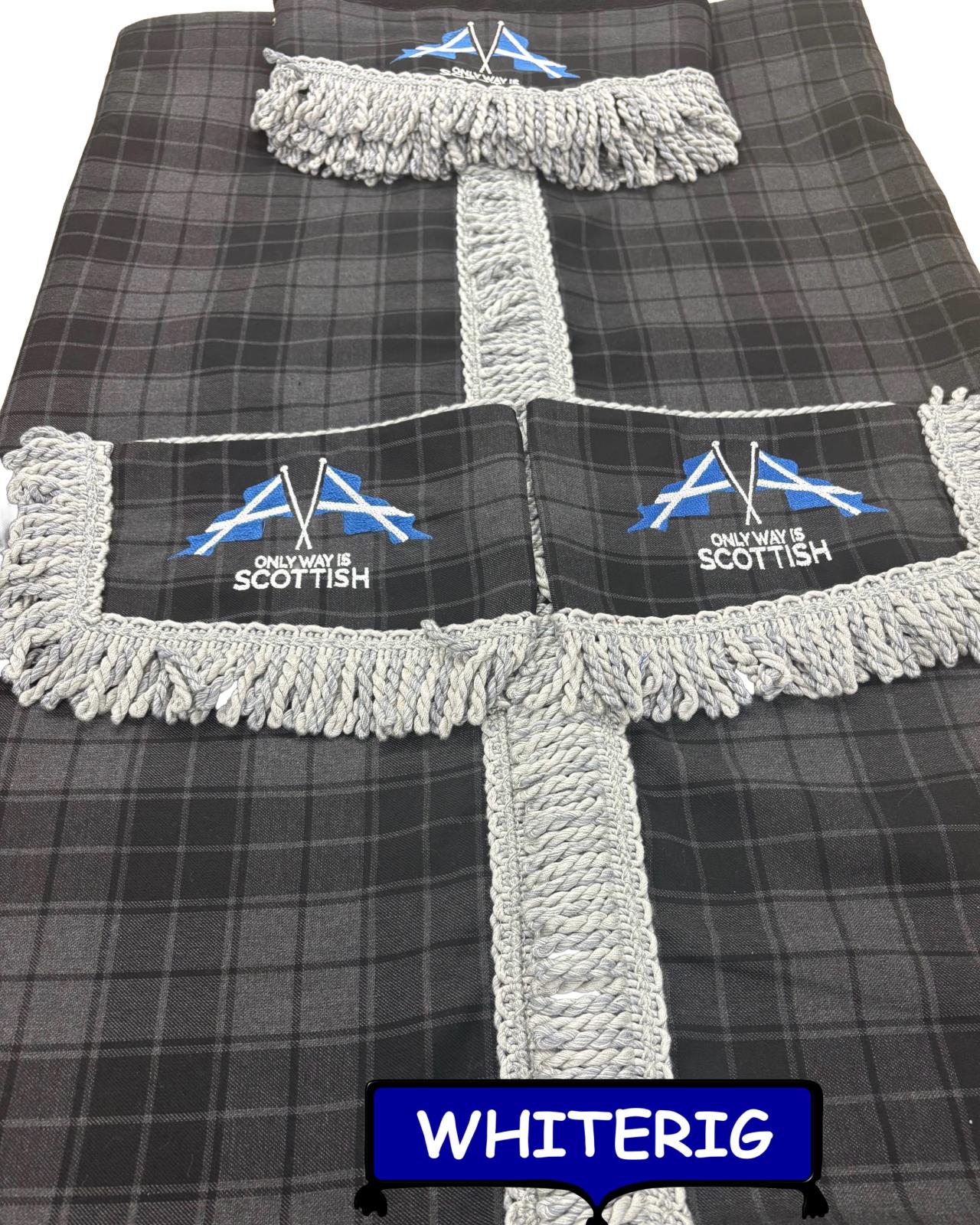 Ready to Hang Grey Highlander truck curtain set  Whiterig Truck Curtains